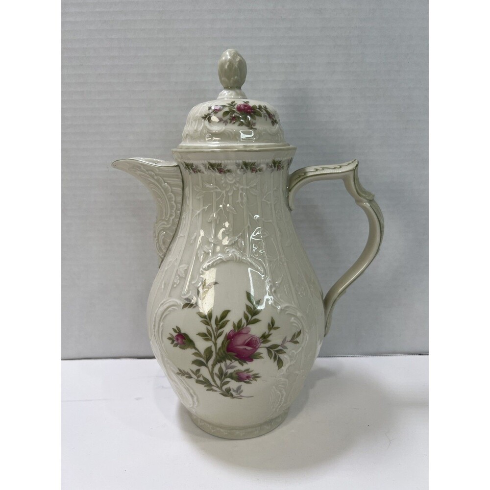 Rosenthal Classic Rose Sanssouci Coffee Pot & Lid 11” tall Ivory Mint Vintage